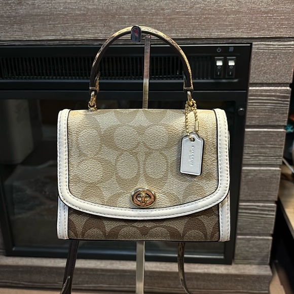 Coach Bags Coach Micro Tilly Top Handle In Blocked Signature Canvas